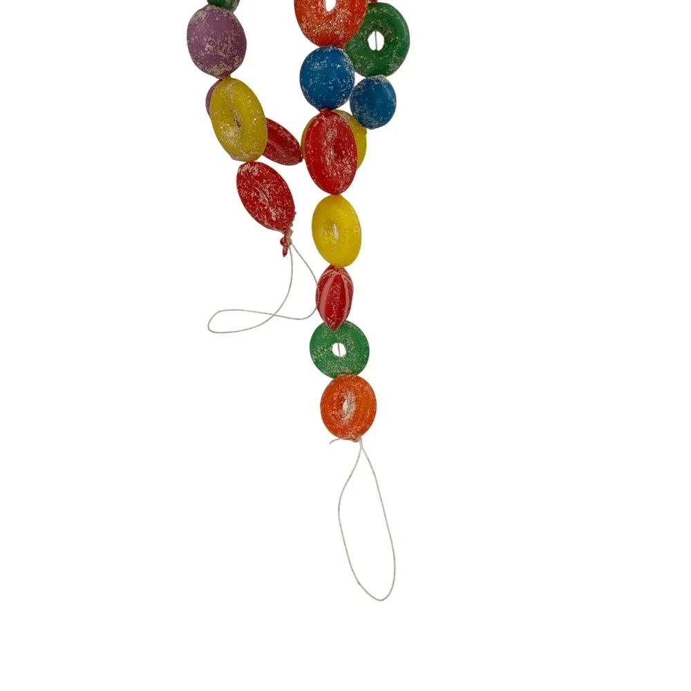 Faux Candy Garland Plastic Sugared Bead Retro Christmas 3pc approx 100